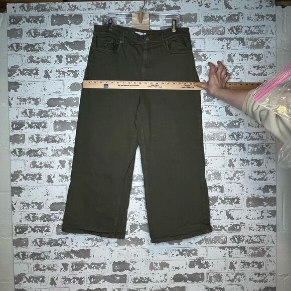Loft | women wide leg green denim jeans - Picture 4 of 9